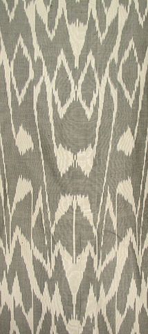 HAND MADE UZBEK Natural SILK IKAT ADRAS FABRIC # 7831  