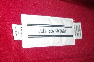 NWT Ultrasoft Vintage Juli de Roma Kajjmir Coat In Punch Size 10 