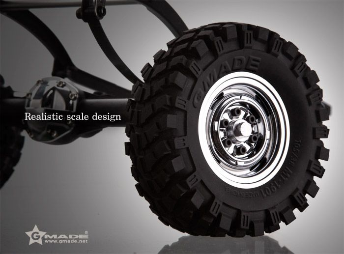 Gmade GM70105 1.9 VR01 Chrome Beadlock Wheel SCX10 F350 Hilux Honcho 