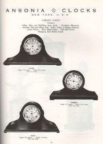 Ansonia Clock Company 1920 Catalog Reprint alarm office  