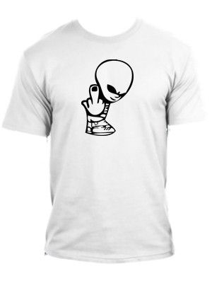 NEW Alien with Middle Finger Funny Adult Humor T Shirt All Sizes 