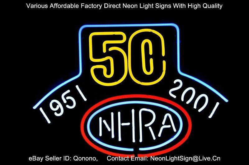 NHRA Racing CAR 50th 1951 2001 BEER BAR NEON LIGHT SIGN  