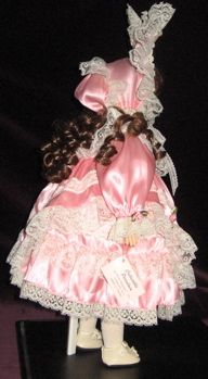 Pretty in Pink Victorian Brunette Porcelain Doll•Best Holiday Gift 