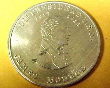 JAMES MONROE 5TH PRESIDENT USA(1817 1825)TOKEN 8699C  