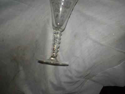 12 Oz.,Crystal,Etched Flower & Leaf, Pedestal, Goblet  