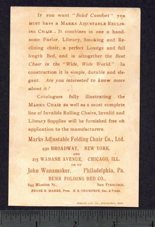 REVERSE     Marks Adjustable Folding Chair Co., New York / Chicago 