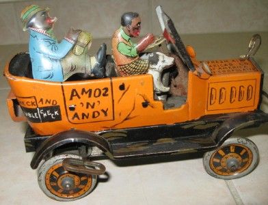   AMOS N ANDY FRESH AIR TAXI TIN WIND UP TOY VERY RARE AMOS AND ANDY