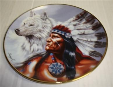 FRANKLIN MINT SPIRIT WHITE WOLF PLATE GARY AMPEL WO/COA  