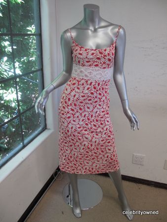 Anna Molinari Red/White Sunflower Sleeveless Dress 34  