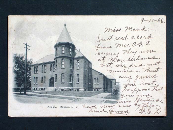 Armory in Mohawk NY c1906 Old Vintage Postcard  