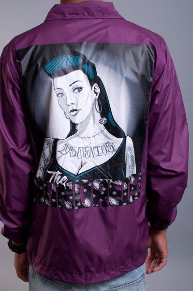 NEW MENS THE HUNDREDS PURPLE FRANKENCHOLA WINDBREAKER COAT JACKET SIZE 