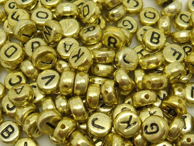 50g Mixed Round Coin Flat Acrylic Letter&number Spacer Beads charm fit 