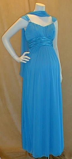 New Long Aqua Maternity Dress Satin Weddings XL Formal  