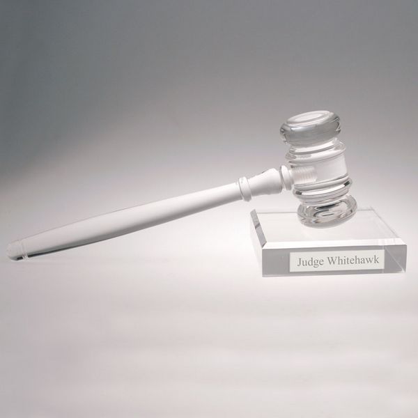 Personalized Clear Acrylic Sophisticated Judges Gavel and Sound Block 