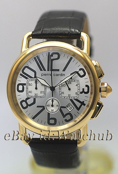 Exquisite PIERRE CARDIN CHRONOGRAPH LEATHER STRAP MEN WATCH  