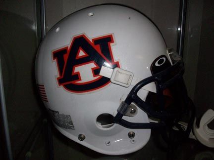 AUBURN TIGERS DEVIN AROMASHODU GAME USED WORN HELMET w/COA 2005 