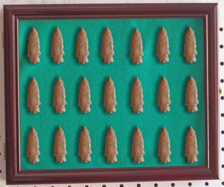 Arrowhead Display Case shadow box, Wall Mountable  