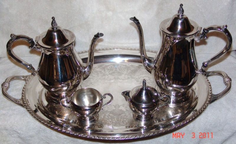 Tea Set By WM.A.ROGERS By Oneida Silverment  