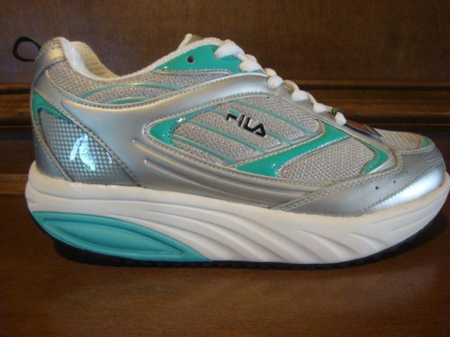 New Womens FILA SCULPT N TONE Shape Ups Silver/Turq  