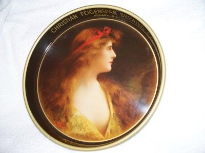   CHRISTIAN Feigenspan LADY BEER TRAY Pride of Newark N.J. ASTI Artist