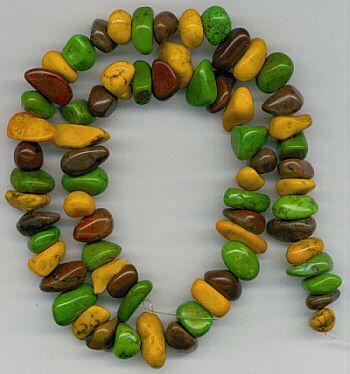 Autumn Mix Color MAGNESITE Medium Nugget Chip Beads  