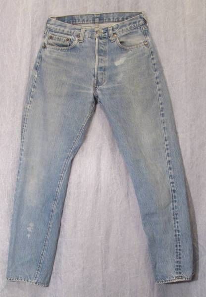 Trashed BLEACH DISTRESSED Really Worn LEVI’S 501 Button Fly Jeans 