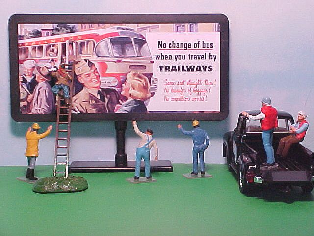 1940s Trailways Bus with Passengers O Train 1/43  