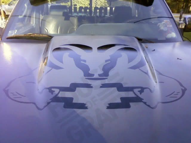 Muscular logo with bowtie decal graphic fits any Dodge Ram Hemi 
