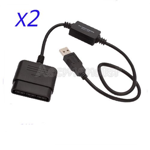 2X PS2 Controller to PS3 PC USB Adapter Converter Cable  