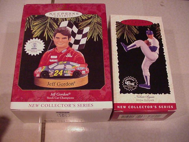 26 Hallmark ornaments   Sports, Barbies, Santas, trains etc   LOOK 