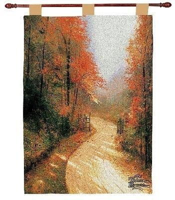 Thomas Kinkade Autumn Lane Wall Hanging & Rod  