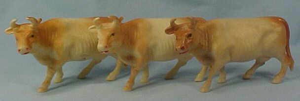 Lg Vintage CELLULOID COW CHRISTMAS PUTZ ORNAMENT  