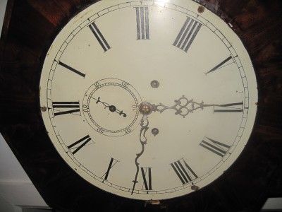 Antique English Tavern Clock c.1790s Burl Walnut Wood  