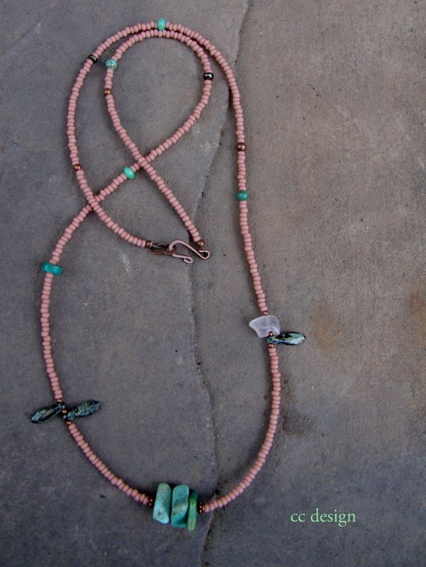 Eclectic Path Southwest Seed Zuni Bear Bead Necklace  