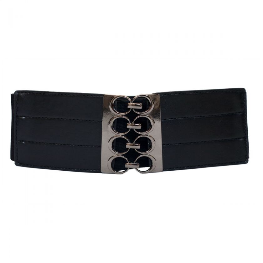 Metal Buckle Wide Elastic Plus Size Belt  