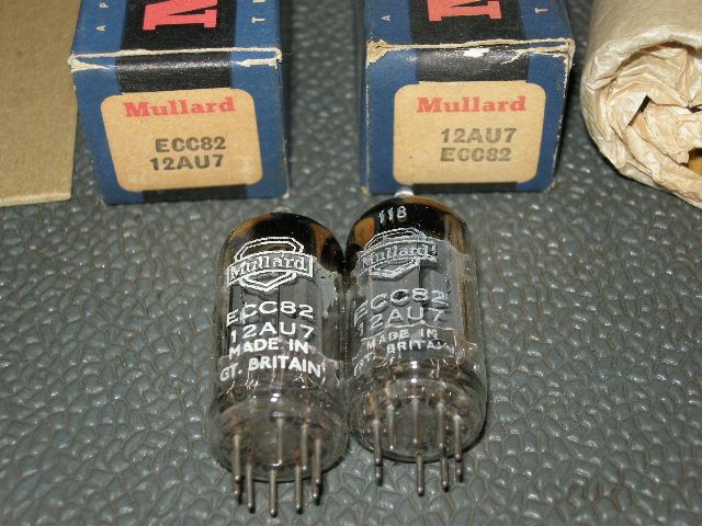   VINTAGE MULLARD LONG PLATE D GETTER ECC82 12AU7 PRE AMP TUBE  