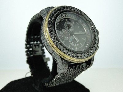 18 CT ICETIME JOE RODEO JOJO CANARY/BLACK DIAMOND WATCH  