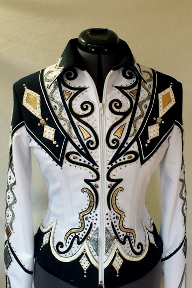   JACKET RAIL JACKET **PARADISE CREATIONS** WHITE,BLACK & GOLD  