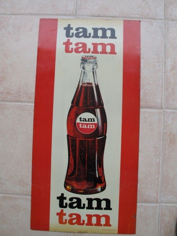 GREECE TAM TAM COLA SODA ORIGINAL TIN SIGN  