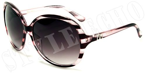 Retro Vintage Striped Frame Womens Designer Sunglasses Oversized 