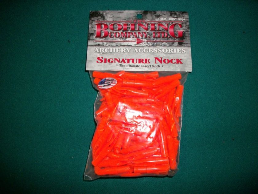 50 Pack Bohning Signature Arrow Nocks Neon Orange  