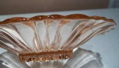 Beautifully Unique Vintage Pink Glass Candy/BonBon Dish  