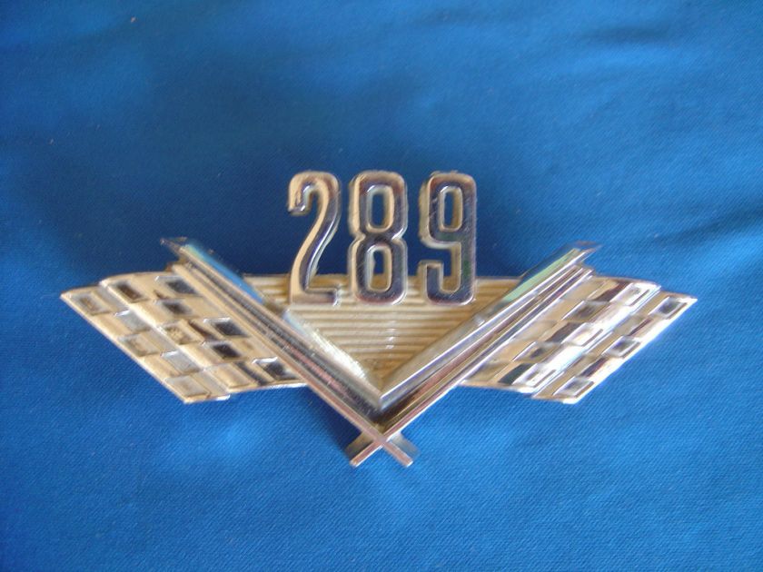 65 Ford 289 V8 Flag Badge Emblem C50B 16237 A  