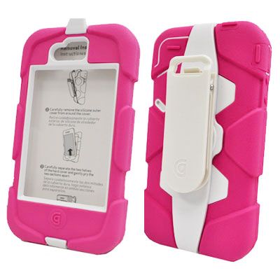 GRIFFIN SURVIVOR CASE FOR IPHONE 4 4S PINK+BELT CLIP 2012 MILITARY 