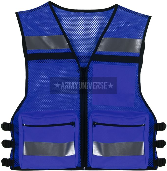 Blue High Visibility EMS Oxford Polyester Tactical Rescue Vest (Item 