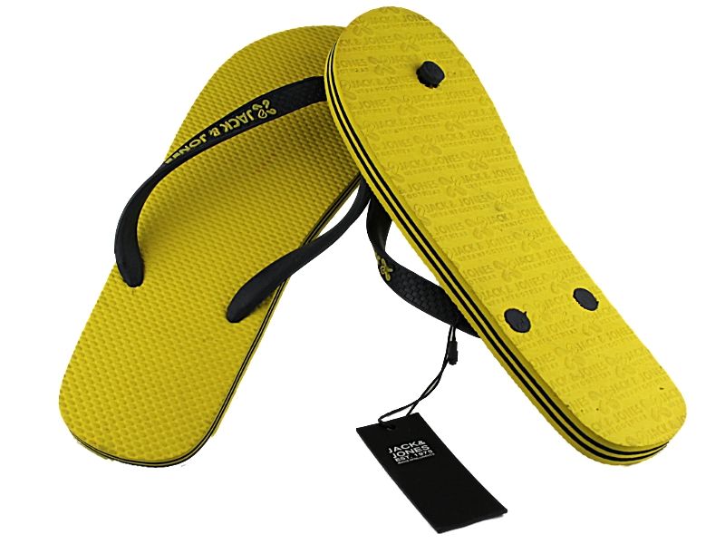 MENS YELLOW JACK JONES BRIGHTON FLIP FLOPS SIZES 6 13  