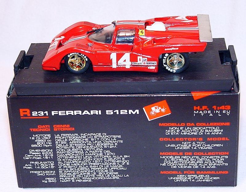 Brumm 143 FERRARI 512 M 1971 Racing Car R 231 MIB`90  