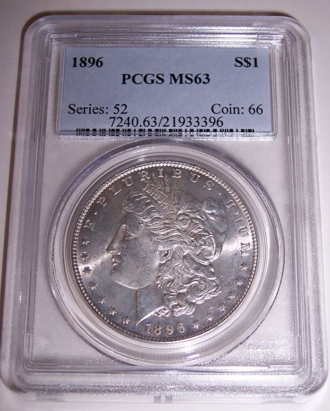 1896 PCGS MS63 MORGAN SILVER DOLLAR  