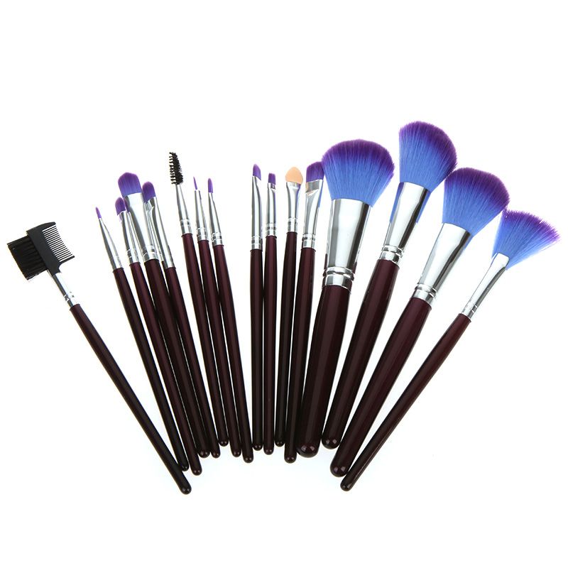 material goat hair aluminum and wood pu brush bristle color purple 