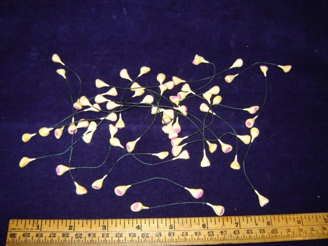 Vintage Millinery Flower Stamen Lot of35 YellowW/Eye#59  